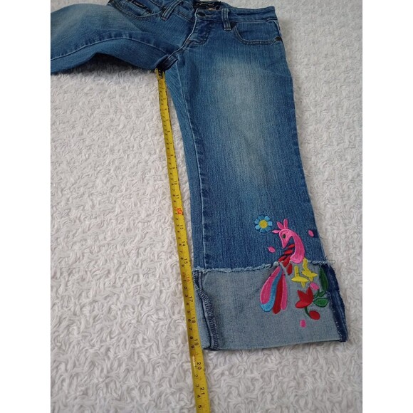 Clash jeans embroided ankle girl Blue jeans  Size 0 - Picture 2 of 10